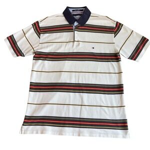Tommy Hilfiger Mens Striped Polo Shirt Classic Fit‎ Short Sleeve Casual